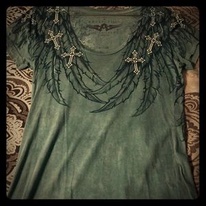 Very cute, Affliction top, V-neck, size M